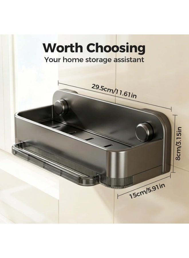 Arabest Sponge Holder for Kitchen Sink,2026 Sink Caddy Organizer with Suction Cups,Rustproof Kitchen Storage Rack for Sponge,Soap,Stopper,Brush (1, A-Grey) - Image 3