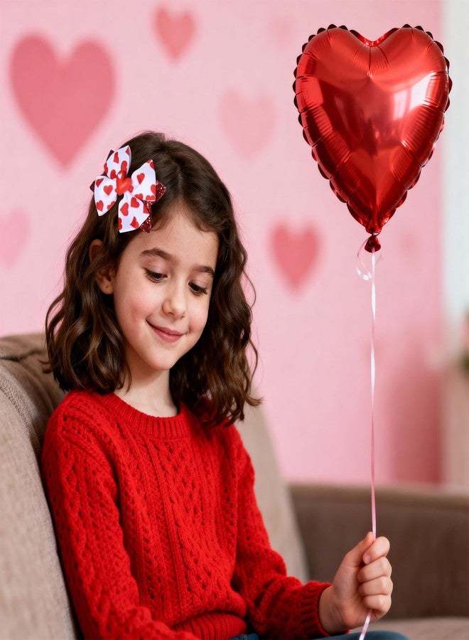 melyde Valentine's Day Hair Bow Clips Love Heart Hairpins Girls Teens Glitter Hair Accessories for Valentine Party School Decor, Love Heart - Image 4