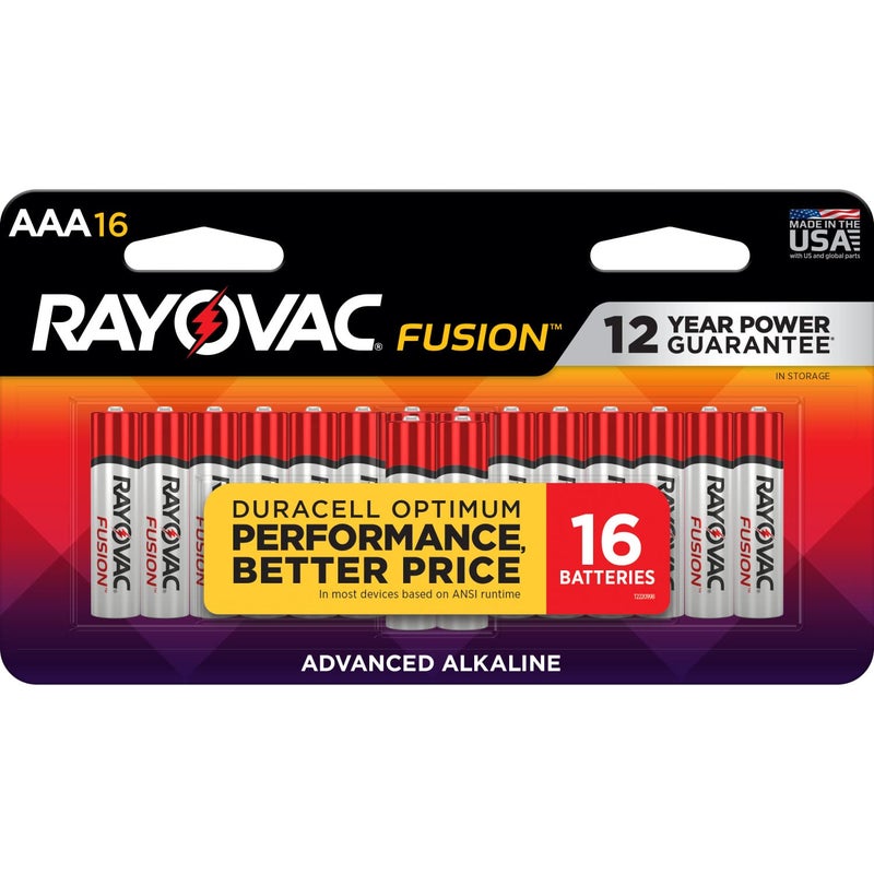 Rayovac Fusion AAA Batteries, Premium Alkaline Triple A Batteries (16 BatteryCount) - Image 1
