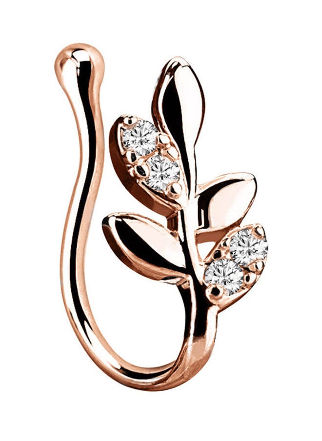 NIBEMINENT - Copper Inlay leaf Shaped Nose Ring - Image 1