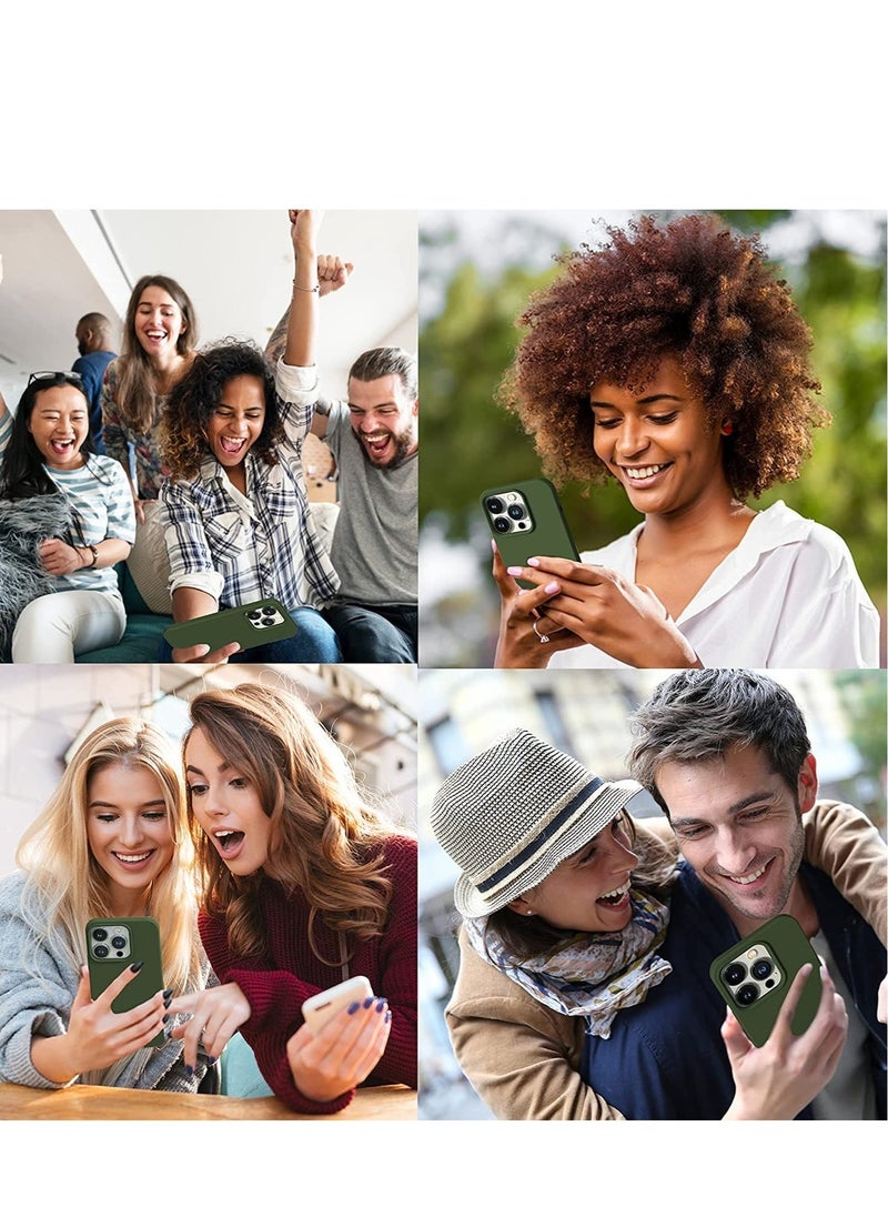 ELTRAZONE iPhone 14 Pro Max Case Dark Green, Thin Liquid Silicone Shockproof Phone Case Cover, Deep Forest Green, Gel Rubber Drop Protective 6.7" [Soft Anti-Scratch Microfiber Lining] 14PM-Dark Green - Image 2