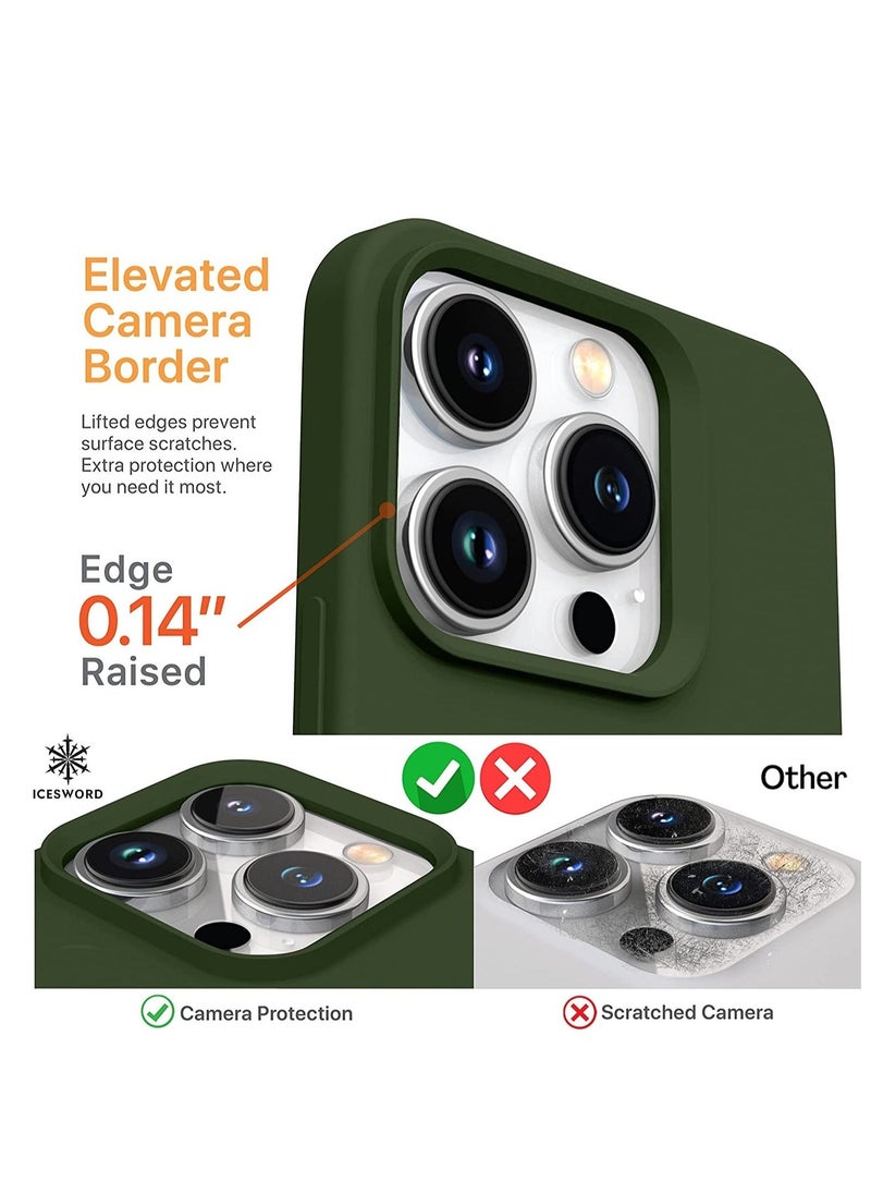 ELTRAZONE iPhone 14 Pro Max Case Dark Green, Thin Liquid Silicone Shockproof Phone Case Cover, Deep Forest Green, Gel Rubber Drop Protective 6.7" [Soft Anti-Scratch Microfiber Lining] 14PM-Dark Green - Image 3