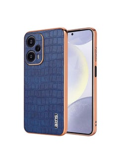 For Redmi Note 12 Turbo AZNS Electroplated Frame Crocodile Texture Full Coverage Phone Case(Blue)
