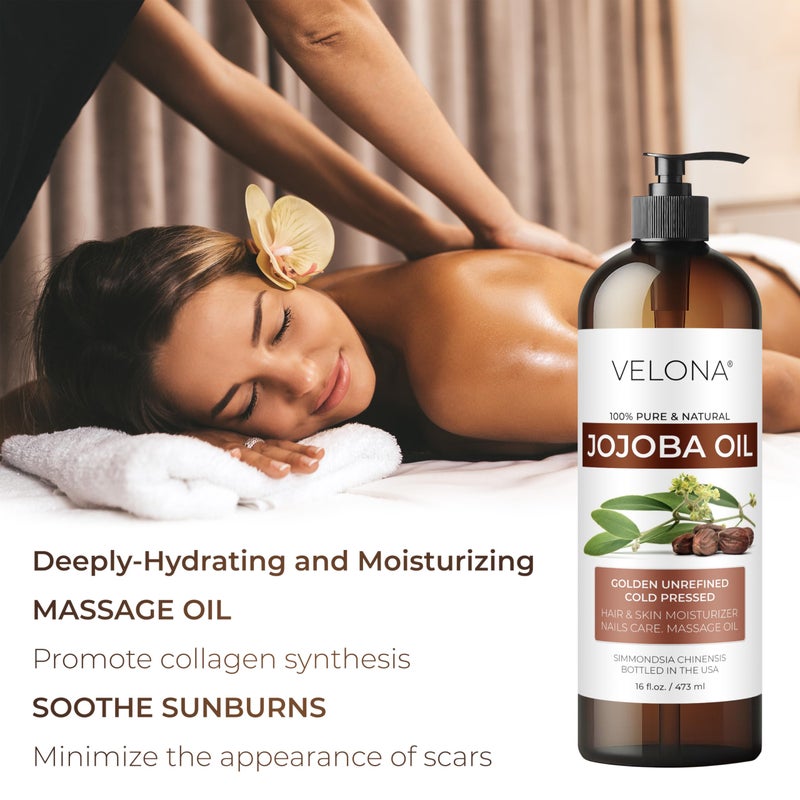 velona Jojoba Oil - 64 oz | 100% Pure and Natural | Golden, Unrefined, Cold Pressed, Hexane Free | Moisturizing Face, Hair, Body, Skin Care, Stretch Marks, Cuticles - Image 3