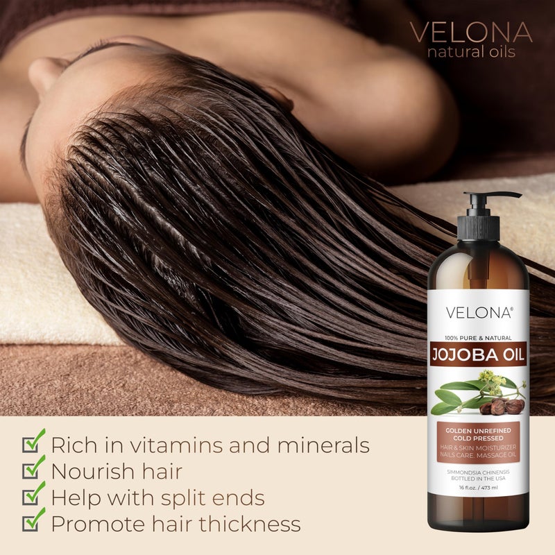 velona Jojoba Oil - 64 oz | 100% Pure and Natural | Golden, Unrefined, Cold Pressed, Hexane Free | Moisturizing Face, Hair, Body, Skin Care, Stretch Marks, Cuticles - Image 4