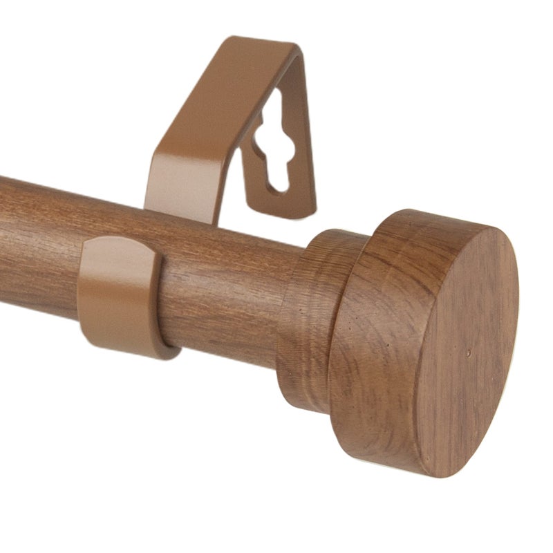 Rod Desyne Rod Desyne W1003766W3 1 Bonnet Faux Wood Single Curtain Rod 66120 inch Chestnut 