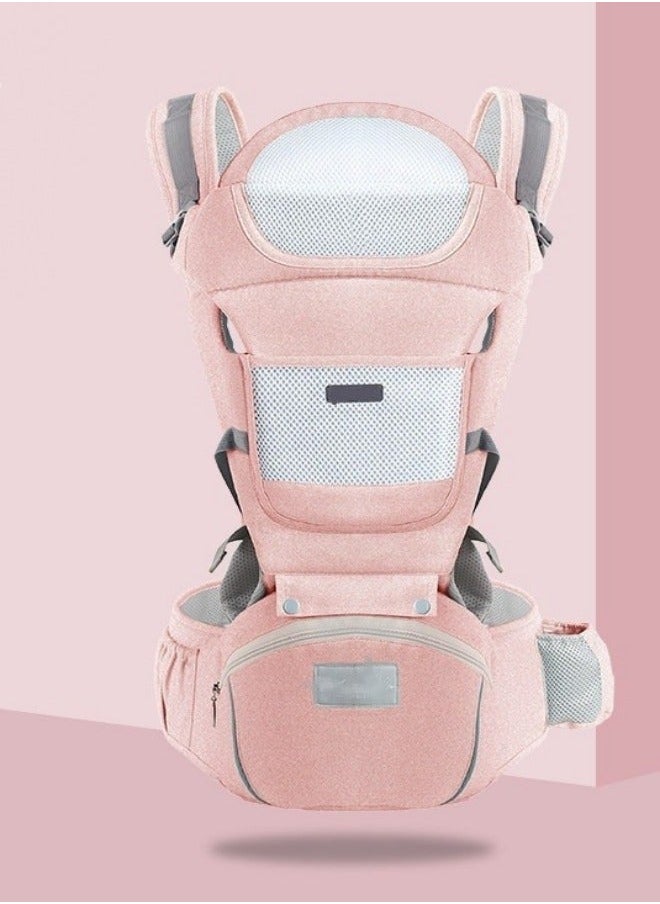 DOOKOO Waist Stool Hip Seat Carrier For Baby Pink  - Image 1