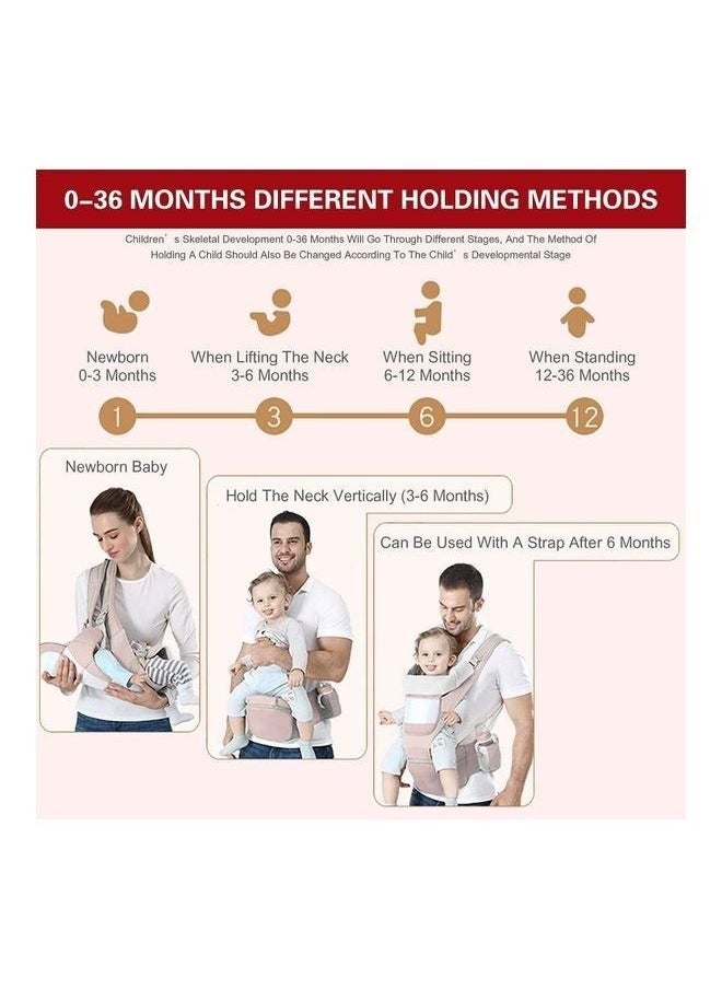 DOOKOO Waist Stool Hip Seat Carrier For Baby Pink  - Image 2