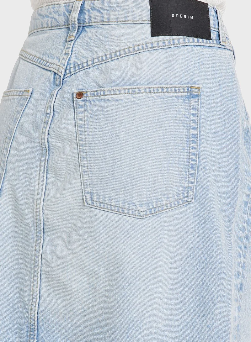 H&M Front Slit Denim Skirt