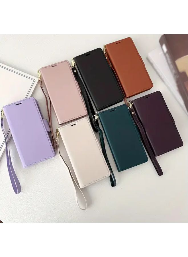 Light Purple PU Faux Leather Flip Case With Card Slot RFID Blocking For Galaxy S25 - Image 4