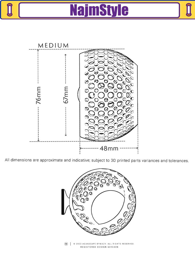 نجم ستايل كهف بيتا الكهف | مخبأ حوض السمك وزخرفة الأرجوحة الشبكية ، حوض سباحة لسمك البيتا والأسماك الصغيرة والروبيان - زينة حوض السمك مع حامل نباتات - Image 2