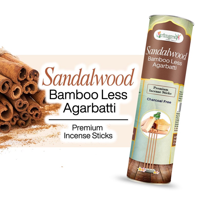 Vringra Vringra Bambooless Sandalwood Agarbatti SticksIncense SticksBamboo Free AgarbattiChandan Pooja AgarbattiCharcoal Chemical Free Dhoop Sticks 100gm  - Image 5