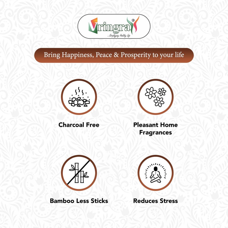 Vringra Vringra Bambooless Sandalwood Agarbatti SticksIncense SticksBamboo Free AgarbattiChandan Pooja AgarbattiCharcoal Chemical Free Dhoop Sticks 100gm  - Image 4