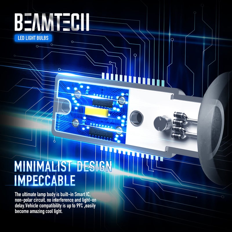 BEAMTECH H11 Led Fog Light Bulb, CSP Chips 6500K 800 Lumens Xenon White Extremely Super Bright of 2 - Image 5