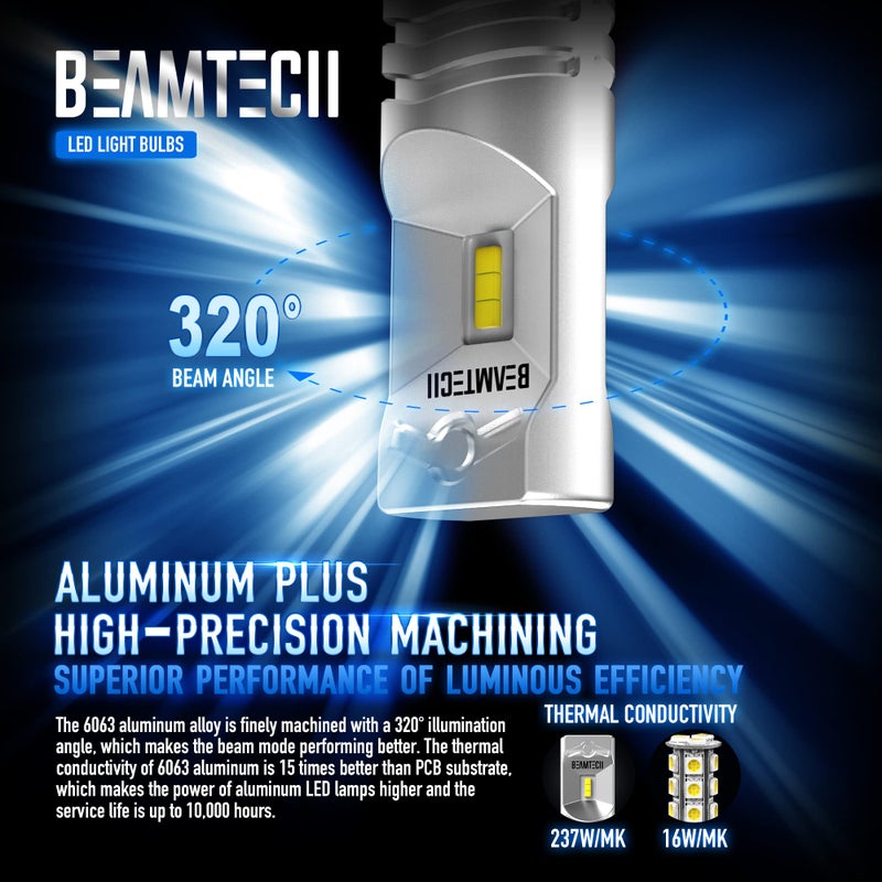 BEAMTECH H11 Led Fog Light Bulb, CSP Chips 6500K 800 Lumens Xenon White Extremely Super Bright of 2 - Image 4
