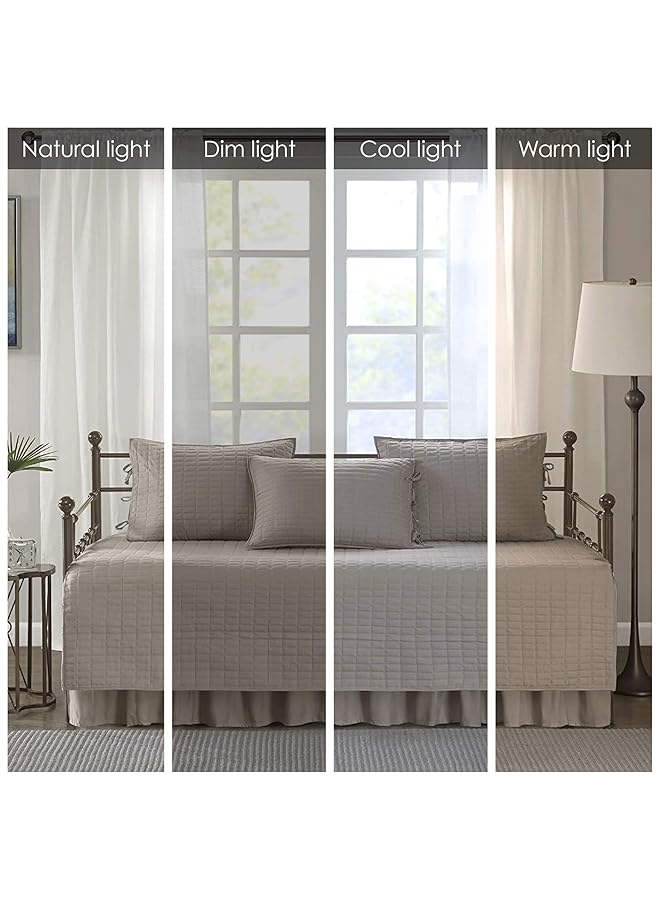 erorex Daybed Cover Luxe Double Sided Quilting All Season Cozy Bedding With Bedskirt Matching Shams Kienna Taupe 75 Inch X39 Inch 5 Piece  - Image 2
