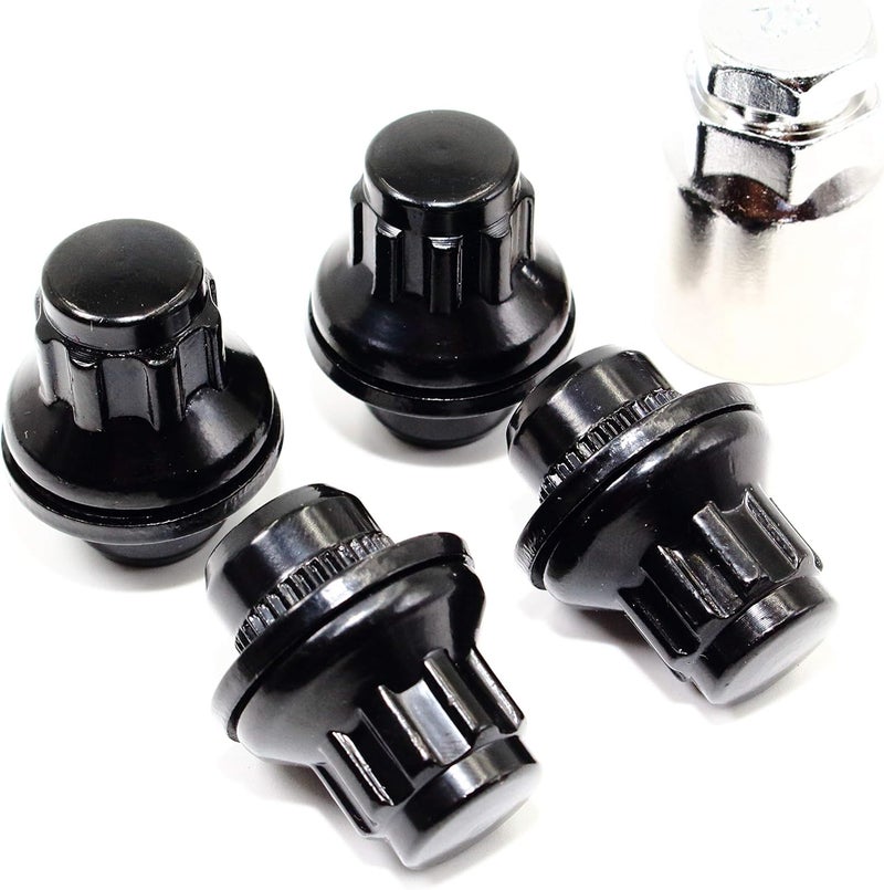 Veritek Performance Set of 4 Black Lug Nut Wheel Locks for Toyota Lexus Mitsubishi - Image 1