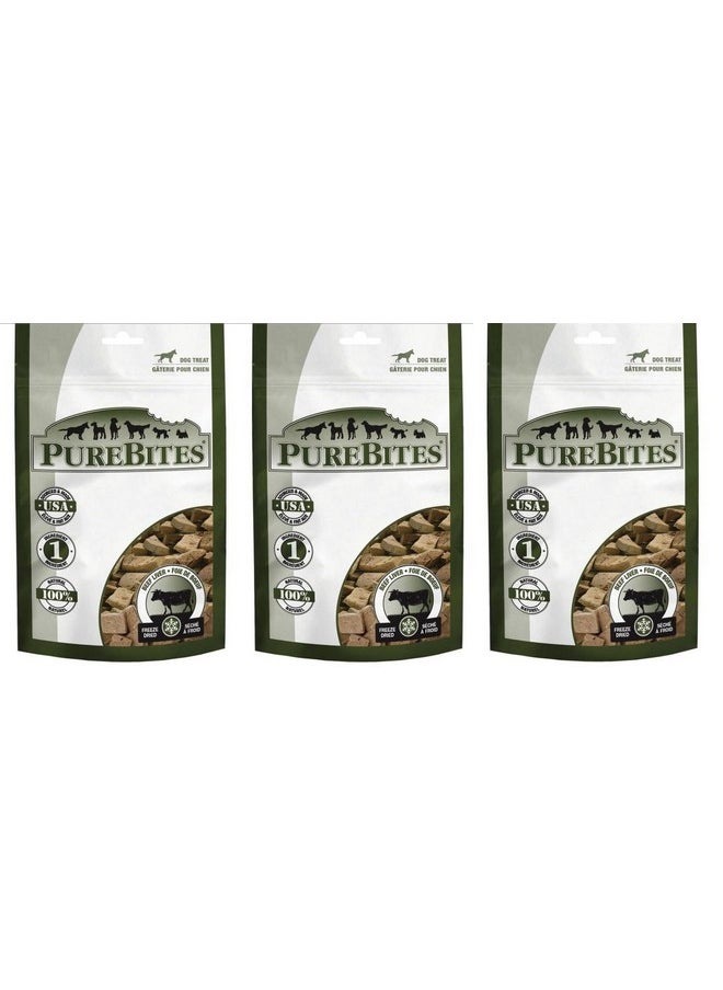 PUREBITES - Ites Beef Liver Freeze Dried Dog Treats 4.2Oz Bags. Total 12.6Oz - Image 1