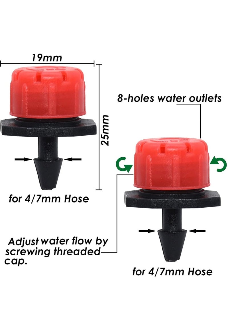 Scrolls - Irrigation Drippers, 100pcs Adjustable Irrigation Sprinklers Drip Irrigation System Kit Micro Flow Drip Head Irrigation Mist Nozzles for Vegetable Gardens or Flower Beds - Image 1