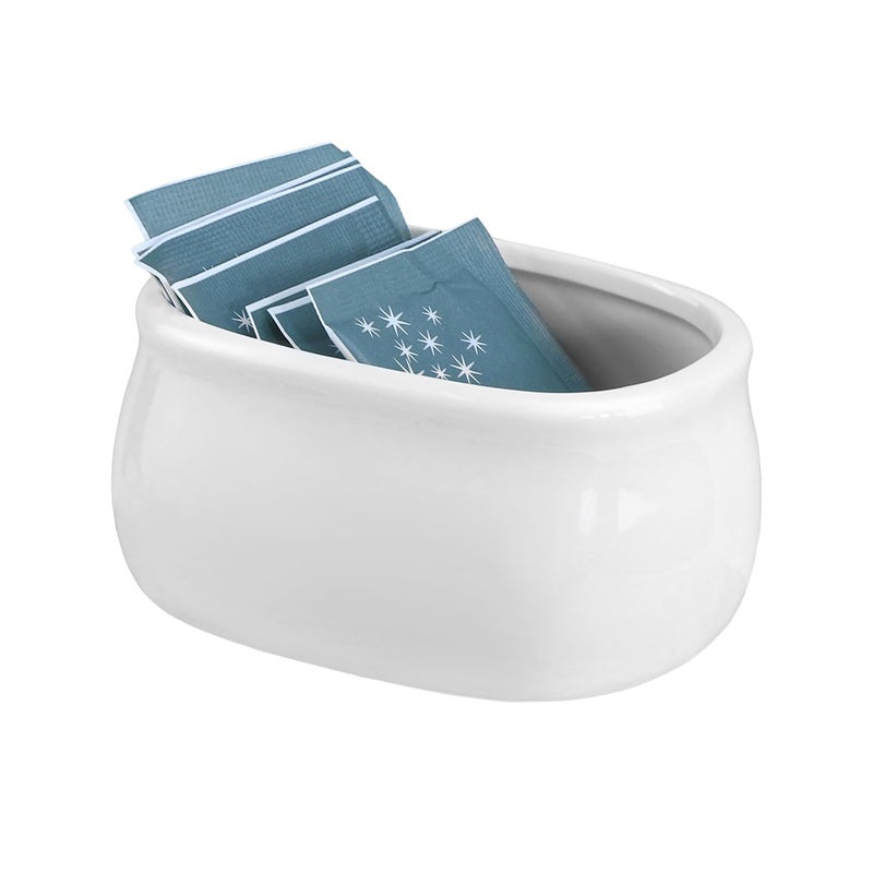 Sizikato Pure White Porcelain Sugar Packet Holder Tea Bag Bowl 37 Inches - Image 1