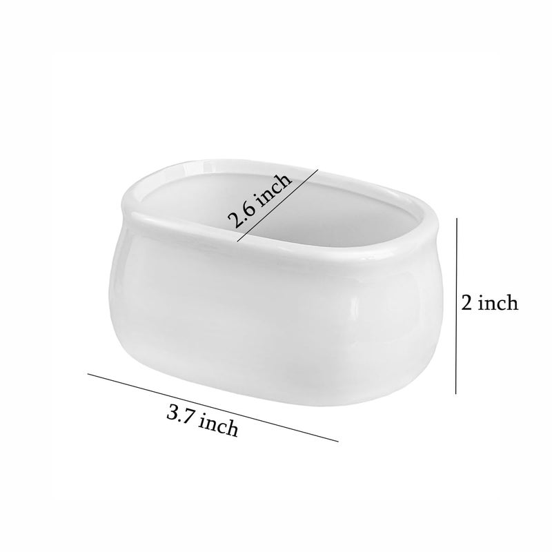Sizikato Pure White Porcelain Sugar Packet Holder Tea Bag Bowl 37 Inches - Image 2