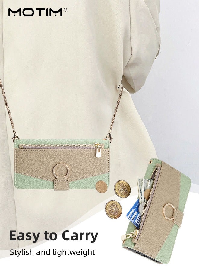 Motim iPhone 15 Plus Case with Lanyard Strap and Card Holder, Protective Crossbody Wallet Leather Handbag Purse Protective Case with Kickstand, Make Up Mirror Cover Phone Case  - Image 5
