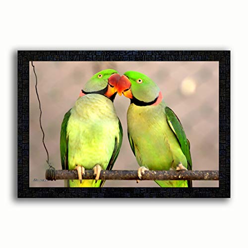 pnf Wood Birds Framed Painting with Acrylic Sheet (Glass), Multicolour, Printed, Medium - Image 1