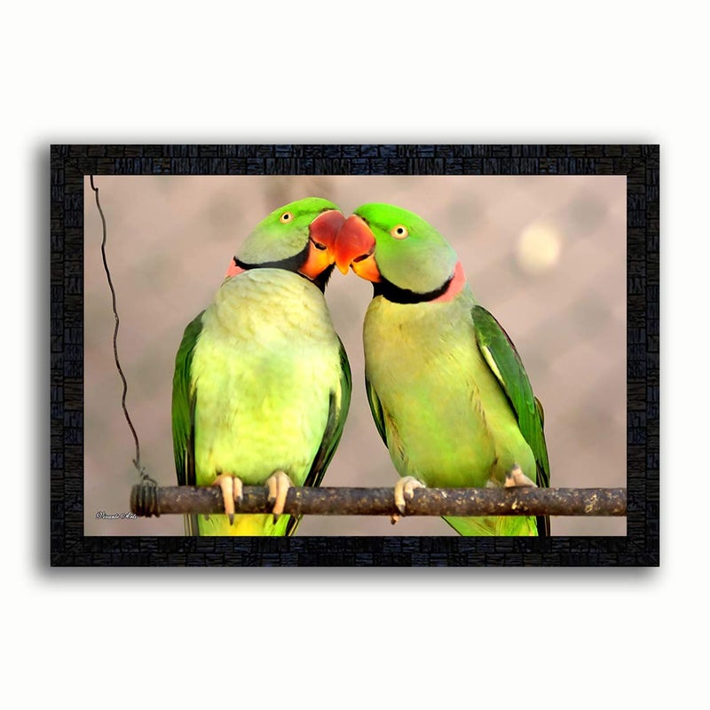 pnf Wood Birds Framed Painting with Acrylic Sheet (Glass), Multicolour, Printed, Medium - Image 4