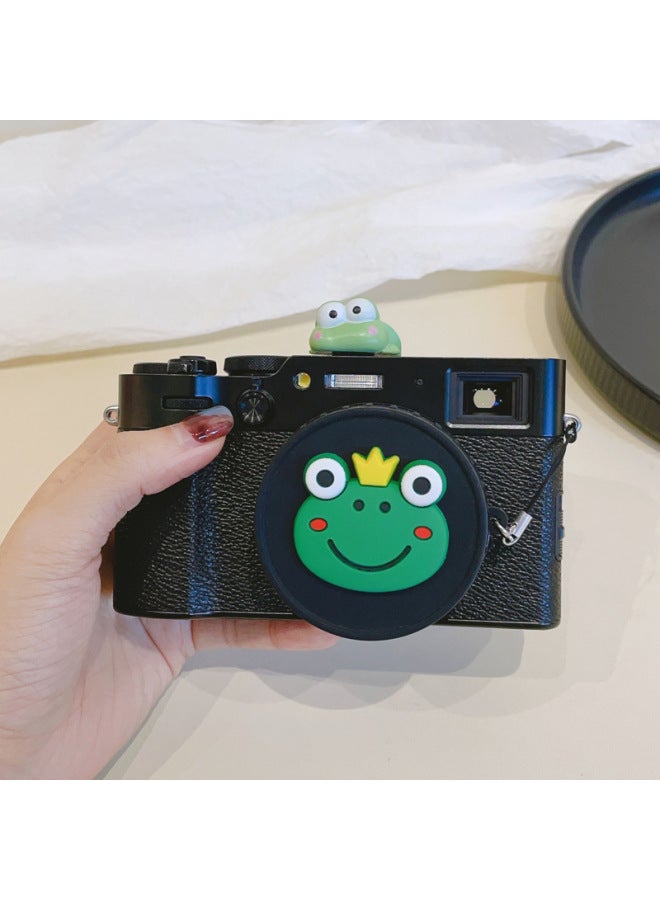Silicone Cover Lens Cover For Fuji X100VI Universal X100V Zv1m2 Protective Cover RX100 With Anti-losing Rope-Color:Black Cover-strawberry Bear On Top Of Head - Image 4