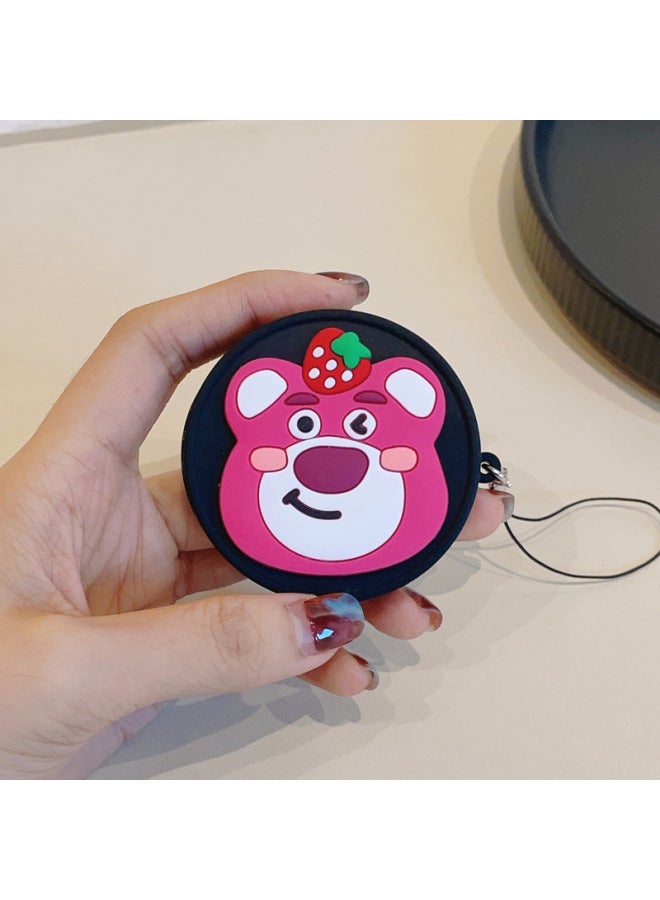 Silicone Cover Lens Cover For Fuji X100VI Universal X100V Zv1m2 Protective Cover RX100 With Anti-losing Rope-Color:Black Cover-strawberry Bear On Top Of Head - Image 1
