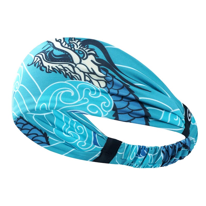 Coreteq Printed Multifunction Sports Sweatband Headband Microfiber Men and Women (Calm Blue) - Image 1