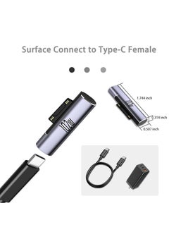 NIBEMINENT Microsoft Surface Connect to Type-C Female Adapter, 120W PD 15V-3A/6.8A USB Power Charger Cable Connector Compatible for Pro Series, Book Laptop Series  - Image 2