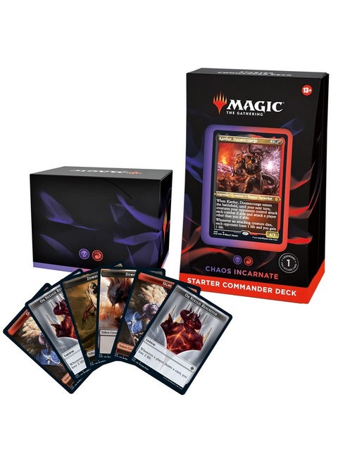 Magic: The Gathering Starter Commander Deck - Chaos Incarnate (Black-Red) | Ready-to-Play Deck for Beginners and Fans | Ages 13+ | Collectible Card Games