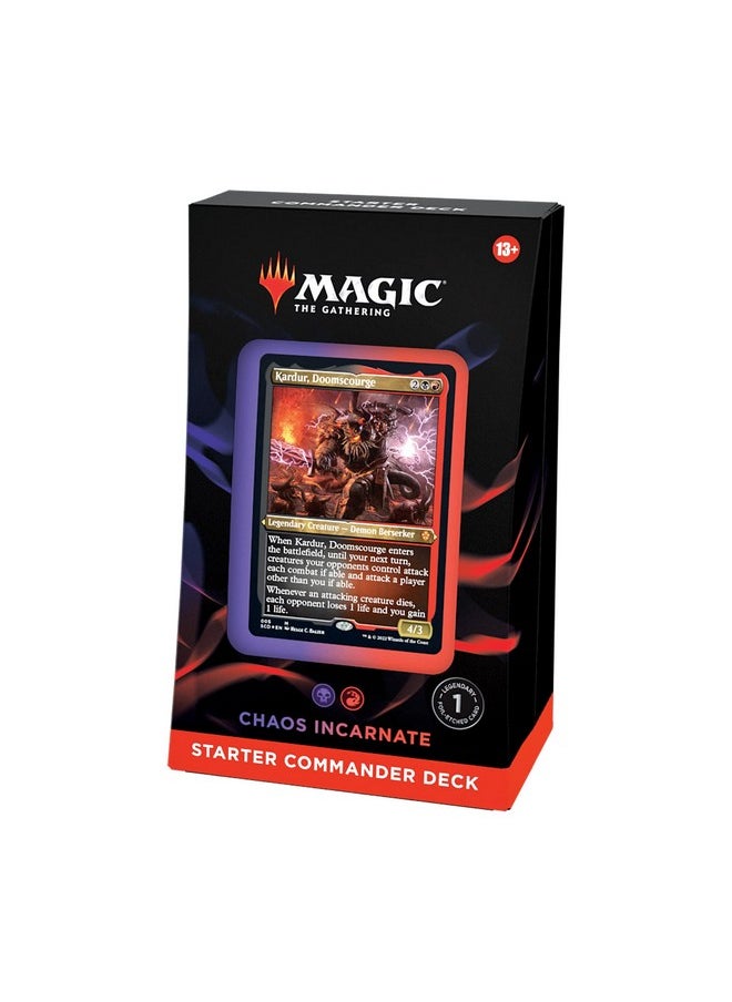 Magic: The Gathering Starter Commander Deck - Chaos Incarnate (Black-Red) | Ready-to-Play Deck for Beginners and Fans | Ages 13+ | Collectible Card Games