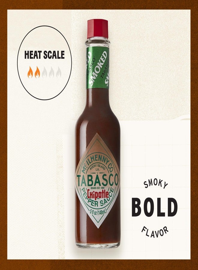 TABASCO Brand Chipotle Pepper Sauce, Medium Hot Sauce, Mini Glass Bottles, Chipotle Peppers, Smoky & Smooth, Great for Travel, Gifts, Meat & More, 1/8 Oz Mini Bottles (Pack of 144) - Image 3