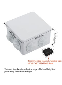 KASTWAVE Junction Box, 2 Pcs ABS Plastic IP55 Waterproof and Dustproof, Universal Electrical Enclosure, Outdoor and Indoor Project Box, Outlet Box Durable Outdoor Electrical Gang Box (3.4 x 3.4 x 2 inch)  - Image 2