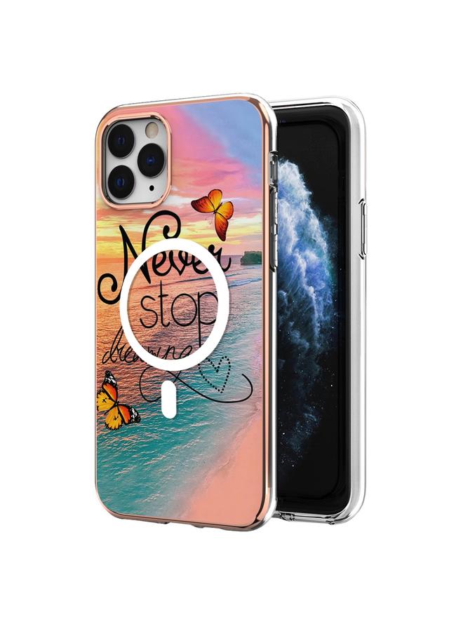 اس-توب جراب لهاتف iPhone 11 Pro Max بنمط رخامي مزدوج الجوانب IMD Magsafe TPU - Image 1