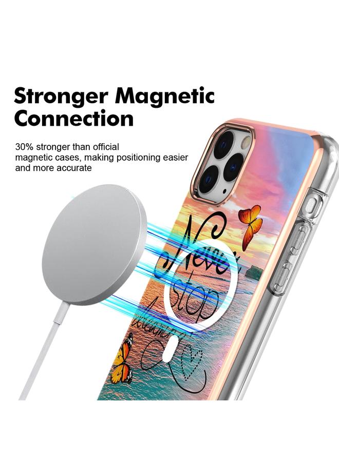 اس-توب جراب لهاتف iPhone 11 Pro Max بنمط رخامي مزدوج الجوانب IMD Magsafe TPU - Image 2