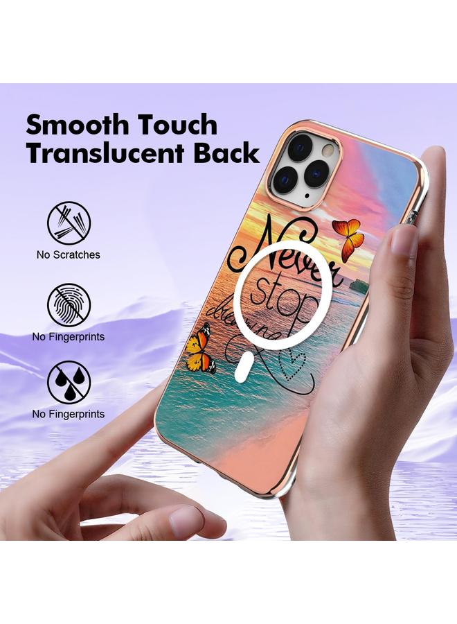 اس-توب جراب لهاتف iPhone 11 Pro Max بنمط رخامي مزدوج الجوانب IMD Magsafe TPU - Image 5