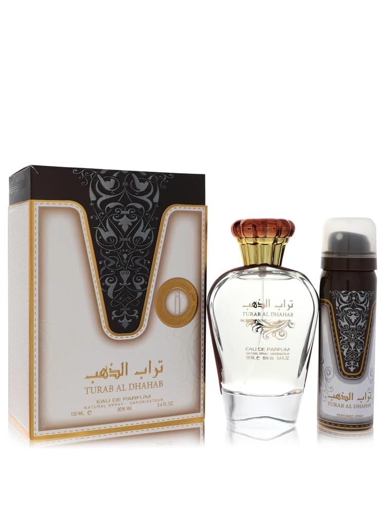 Ard Al Zaafaran Ard Al Zaafaran Turab Al Dhahab 2Pc Set for Women (3.4 Oz Edp Spray + 1.6 Oz Deo Spray) 