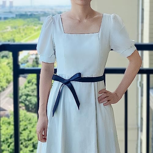 SYAYA Womens Bow Tie, Ribbon Self Tie For Women - Long Necktie for Office T-shir Uniform or Girls Cosplay & Graduation W-B-T1 (Black) - Image 2