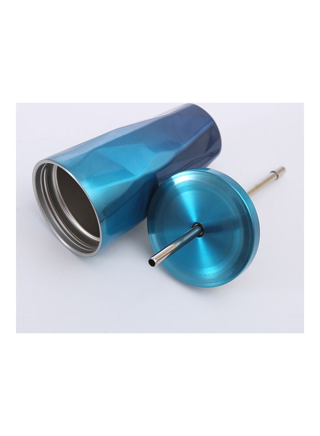 Stainless Steel Insulated Coffee Tumbler Cup with Lid and Straw Blue - Image 3