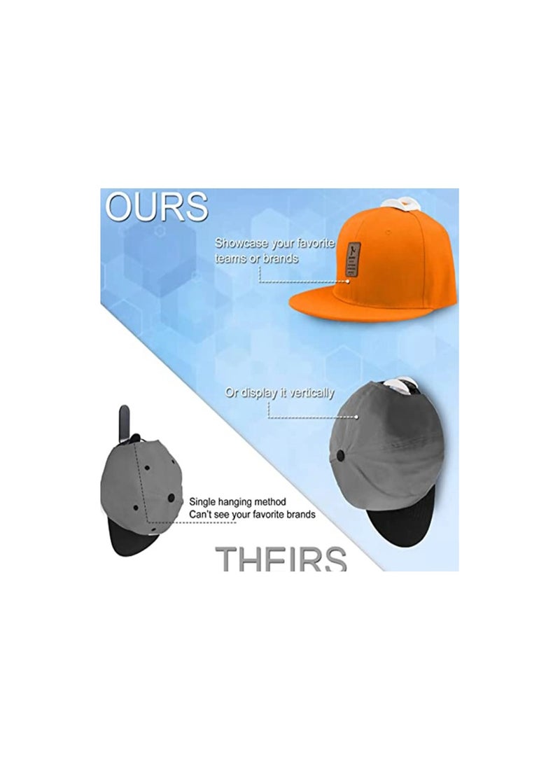 6 Pcs Hat Rack for Wall Hat Holder Hat Hooks Acrylic Hat Display Rack Adhesive Hat Hanger Minimalist Hard Strong Hat Shelf Organizer for Baseball Hats for Door, Closet, Office, Bedroom - Image 3