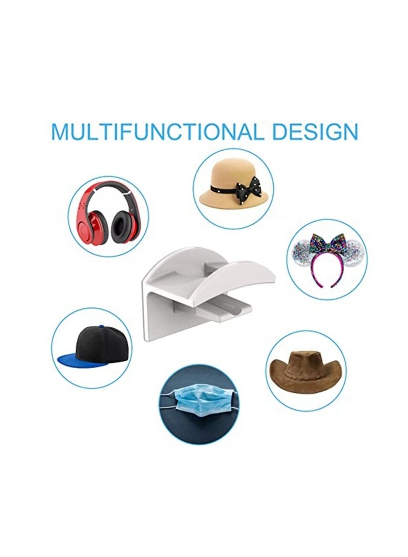 6 Pcs Hat Rack for Wall Hat Holder Hat Hooks Acrylic Hat Display Rack Adhesive Hat Hanger Minimalist Hard Strong Hat Shelf Organizer for Baseball Hats for Door, Closet, Office, Bedroom - Image 1