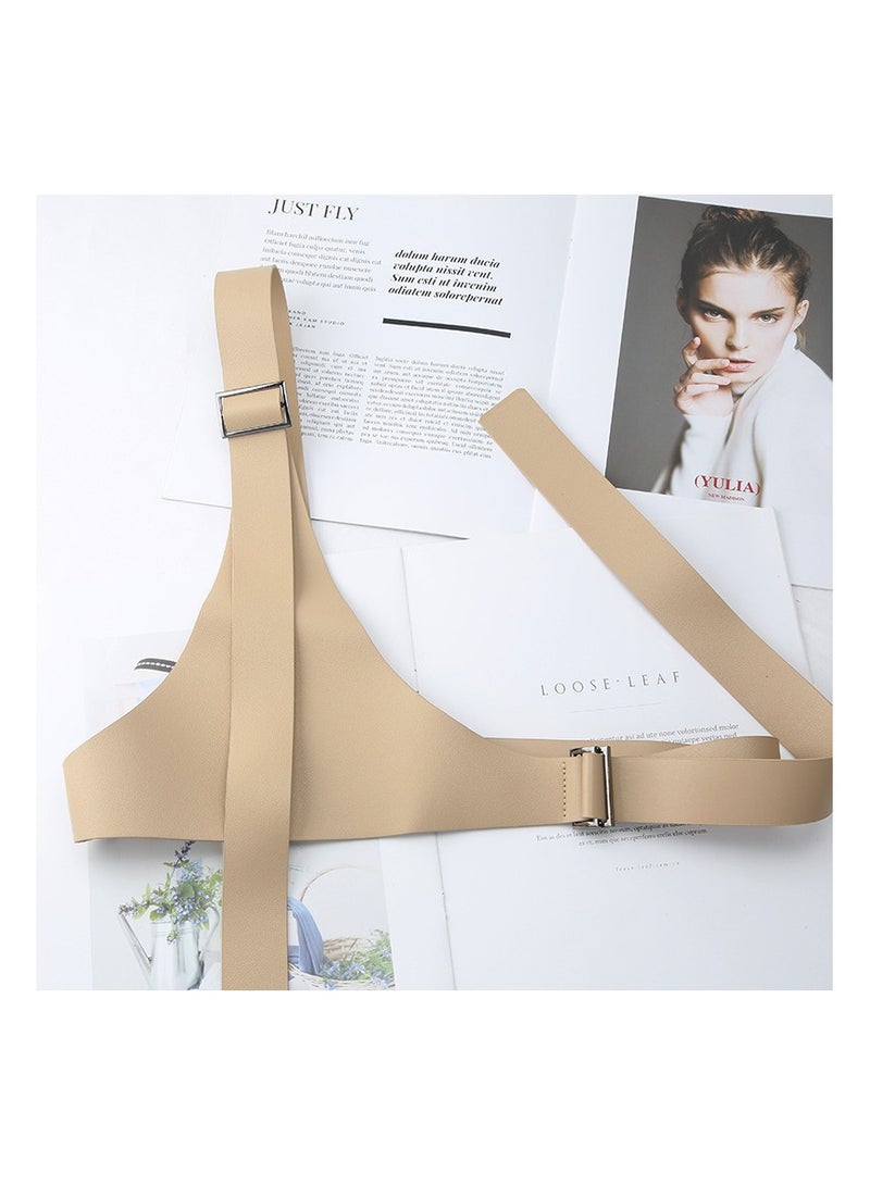 KASTWAVE Women's Dress Belt with Shoulder Strap, Leather Harness Punk Suspender Belt Skinny Body, Costume Cosplay Accessory Adjustable Belt for Jeans Jumpsuit Coat, Apricot - Image 5
