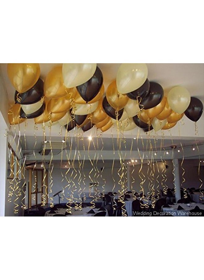 Balloonistics Balloonistics Metallic HD Toy Balloons, Golden Black White (Pack of 50)  - Image 2