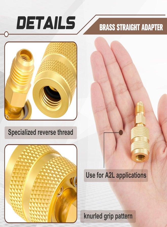 Otoolling 2 Pcs R-410A 134A R22 R290 R600a Refrigerant Brass Adapter 1/4" Female to 1/4" Male Thread Adapter Heavy Duty HVAC Quick Connect Fittings Low Loss for Refrigerant Tanks Mini Split Systems - Image 3
