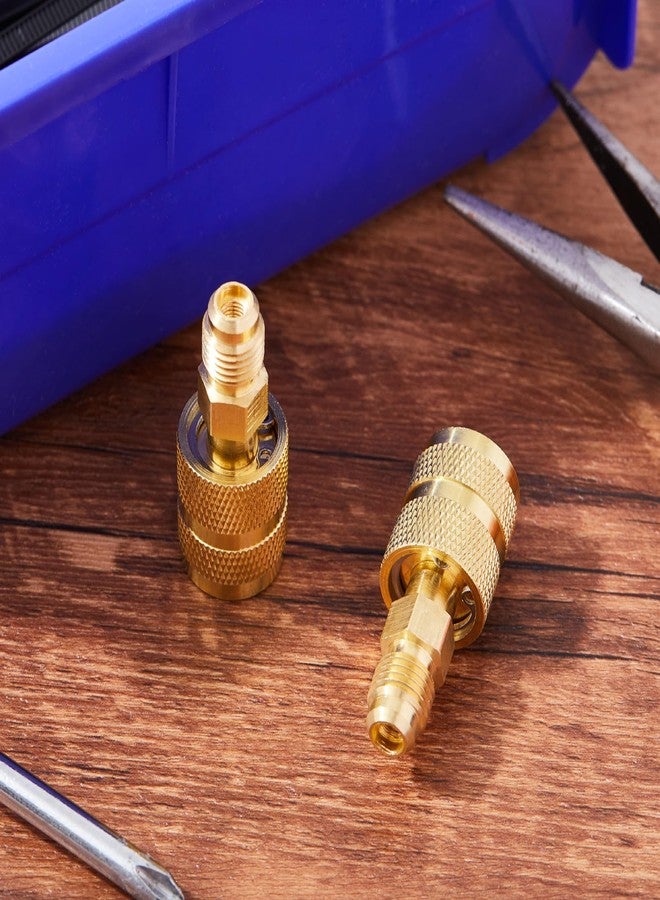 Otoolling 2 Pcs R-410A 134A R22 R290 R600a Refrigerant Brass Adapter 1/4" Female to 1/4" Male Thread Adapter Heavy Duty HVAC Quick Connect Fittings Low Loss for Refrigerant Tanks Mini Split Systems - Image 5