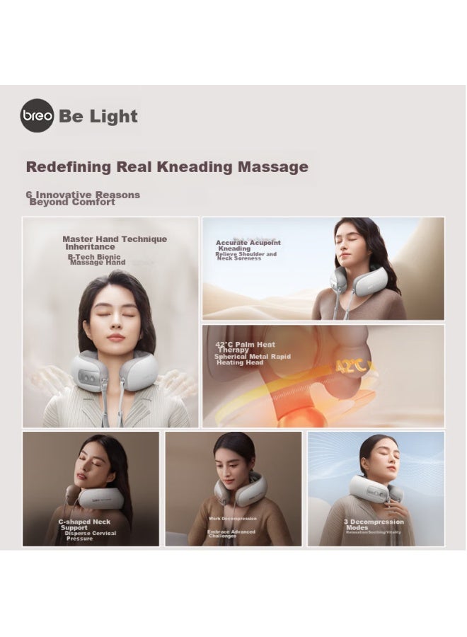 بريو Breo Neck Massager Neck5، مدلك الرقبة والكتفين، جهاز تدليك الكتفين والرقبة، وسادة تدليك، عجن إصبع فيزيائي، تدفئة بدرجة حرارة ثابتة، كمادات ساخنة، هدية عيد ميلاد للوالدين، صديق، صديقة - Image 3