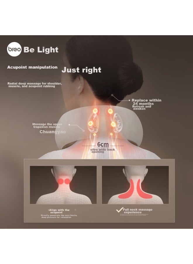 بريو Breo Neck Massager Neck5، مدلك الرقبة والكتفين، جهاز تدليك الكتفين والرقبة، وسادة تدليك، عجن إصبع فيزيائي، تدفئة بدرجة حرارة ثابتة، كمادات ساخنة، هدية عيد ميلاد للوالدين، صديق، صديقة - Image 5